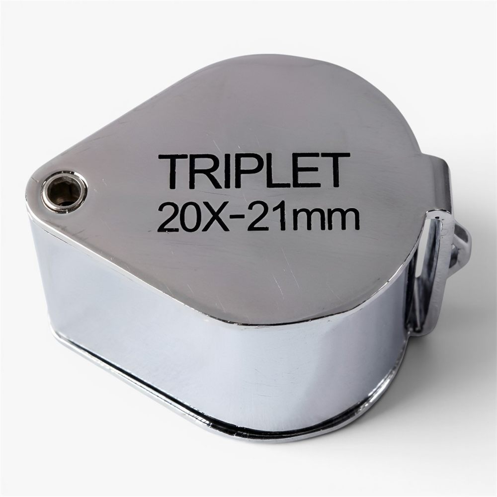 Lupa Triplet para Geólogo 20x con Luz 21mm Plateada - Triplet