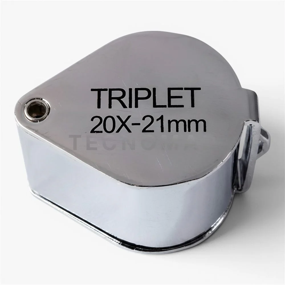 Lupa Triplet para Geólogo 20x con Luz 21mm Plateada - Triplet