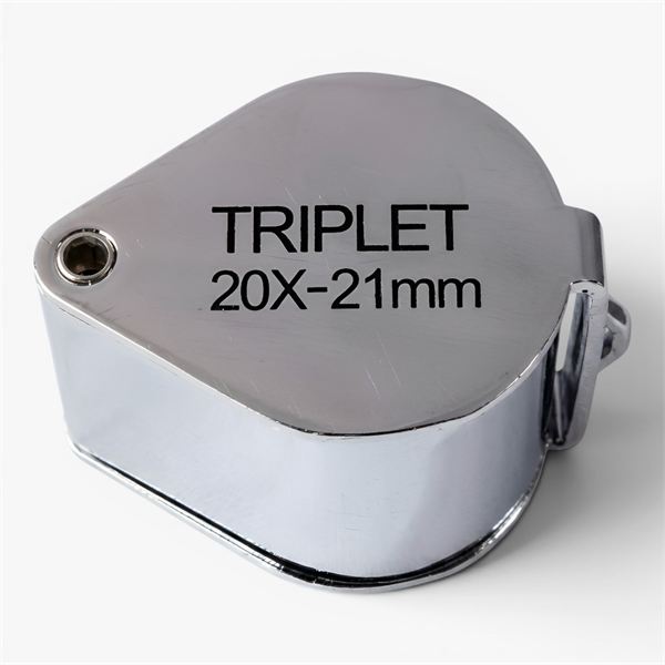 Lupa Triplet para Geólogo 20x con Luz 21mm Plateada - Triplet